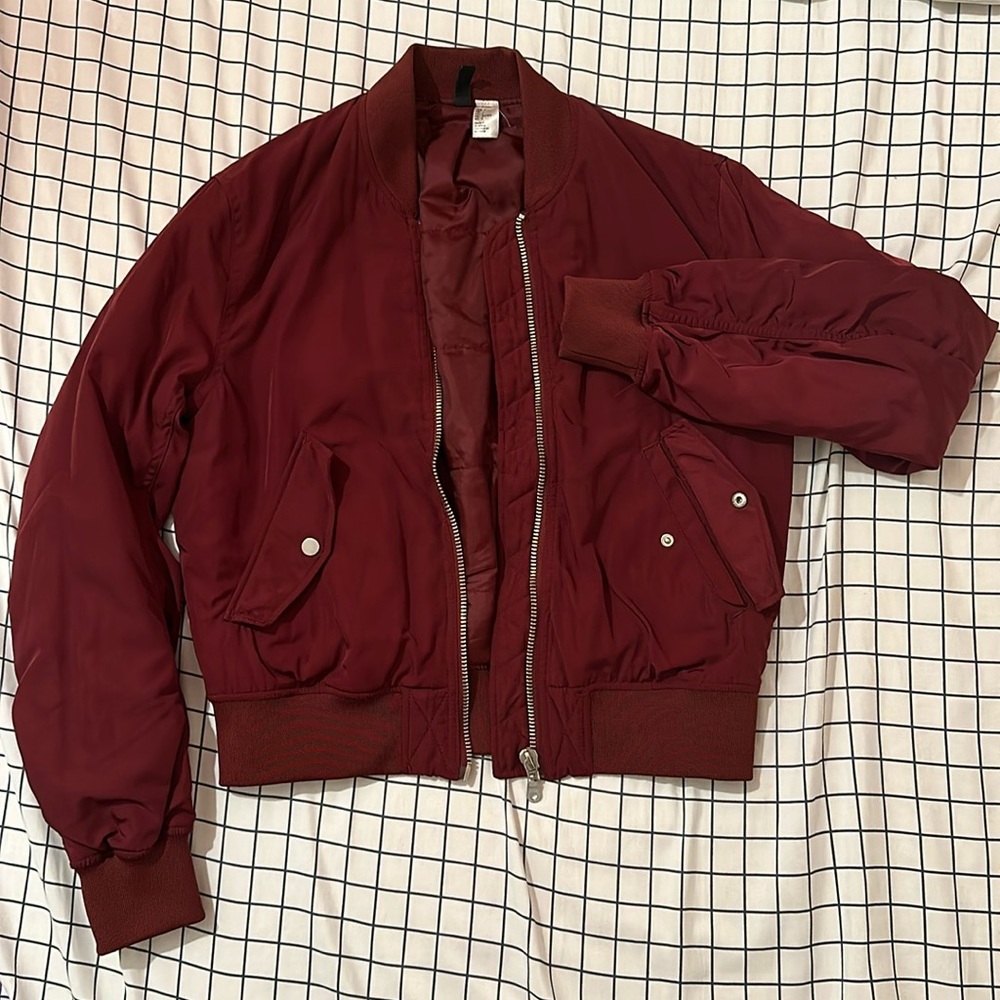 Red bomber jacket